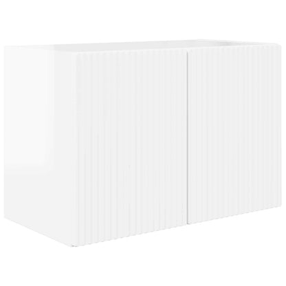 Set di Mobiletto da TV a Parete 4 pcs Bianco Lucido