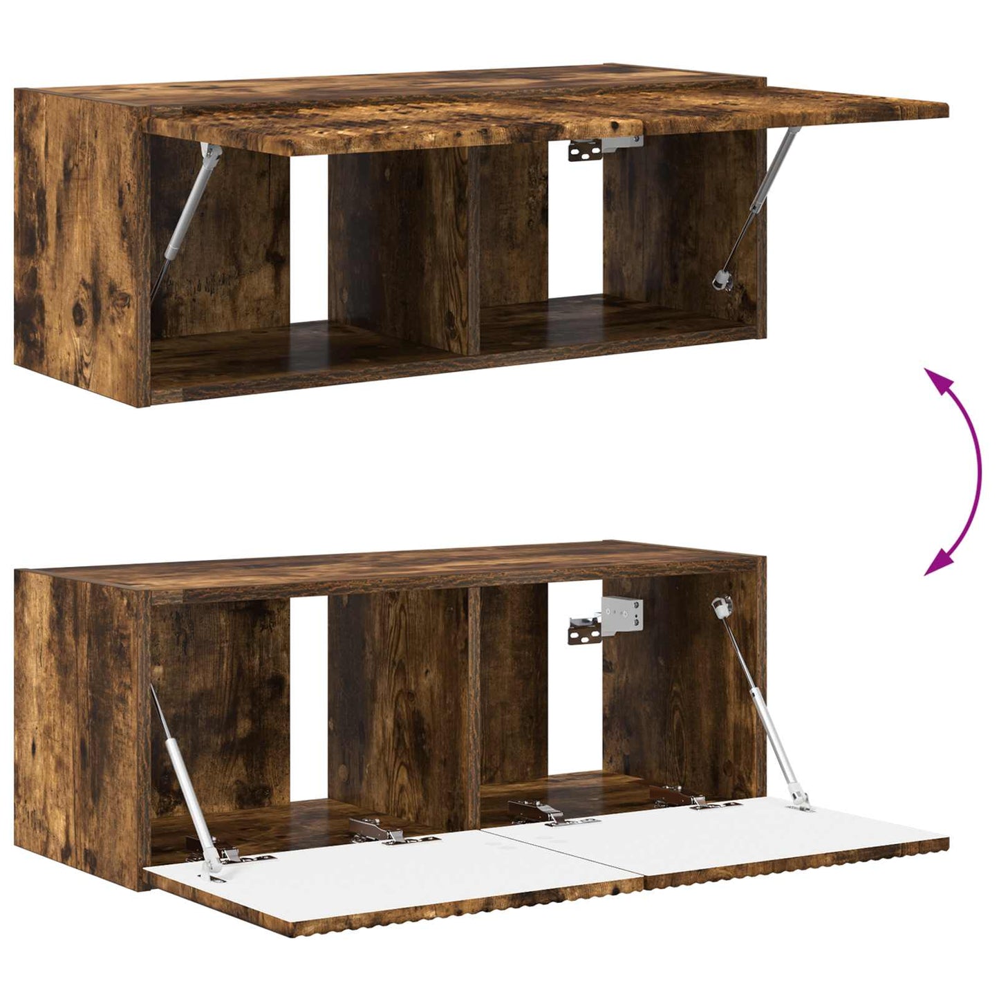 Set di Mobiletto da TV a Parete 4 pcs Rovere fumé