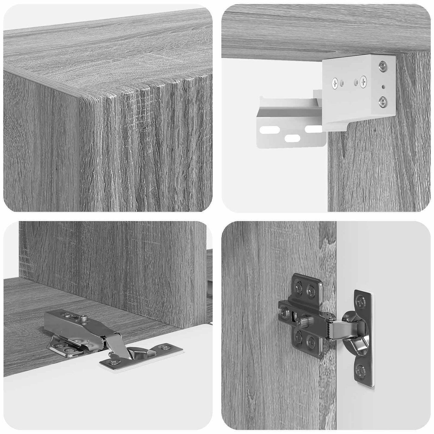 Set di Mobiletto da TV a Parete 4 pcs Grigio Sonoma | homemem39