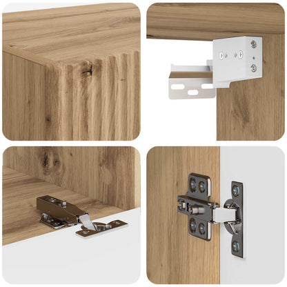 Set di Mobiletto da TV a Parete 4 pcs Rovere artigianale | homemem39