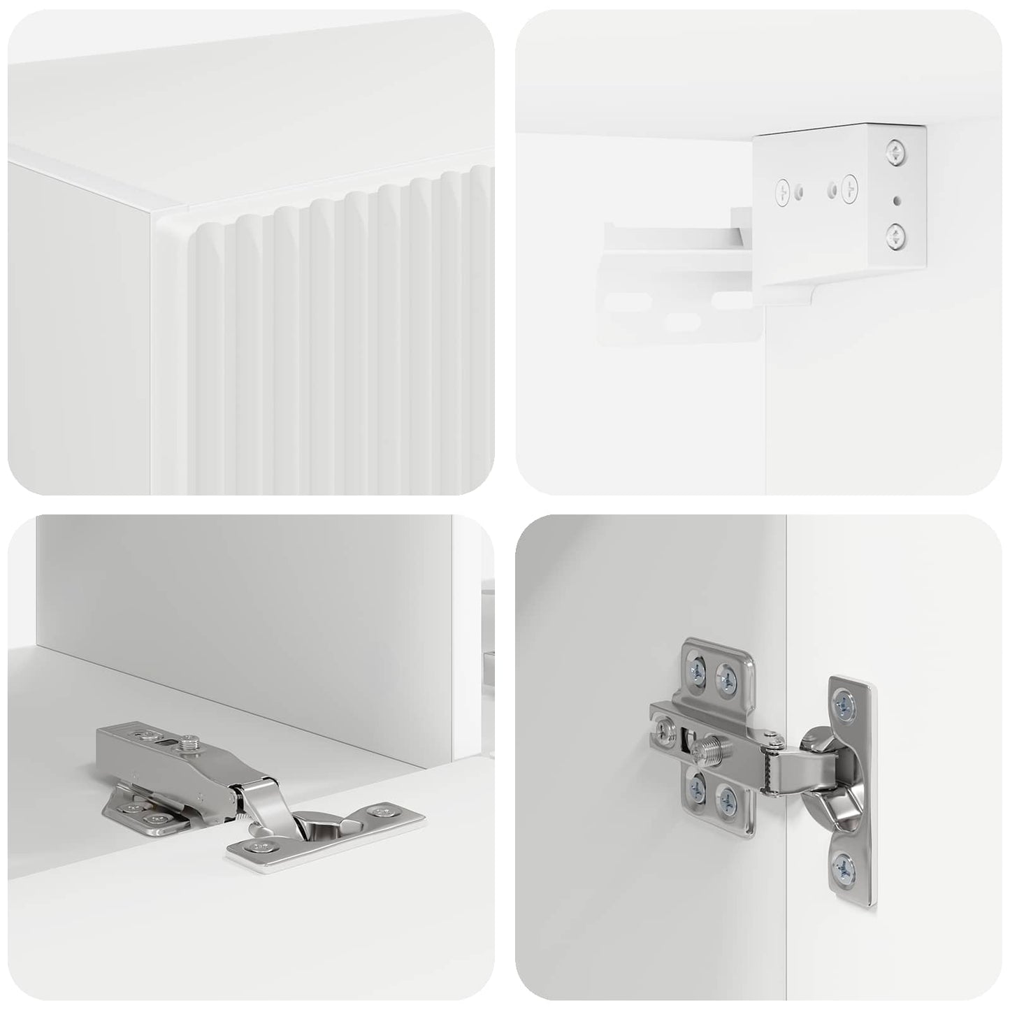 Set di Mobiletto da TV a Parete Montaggio a parete 6 pcs Bianco