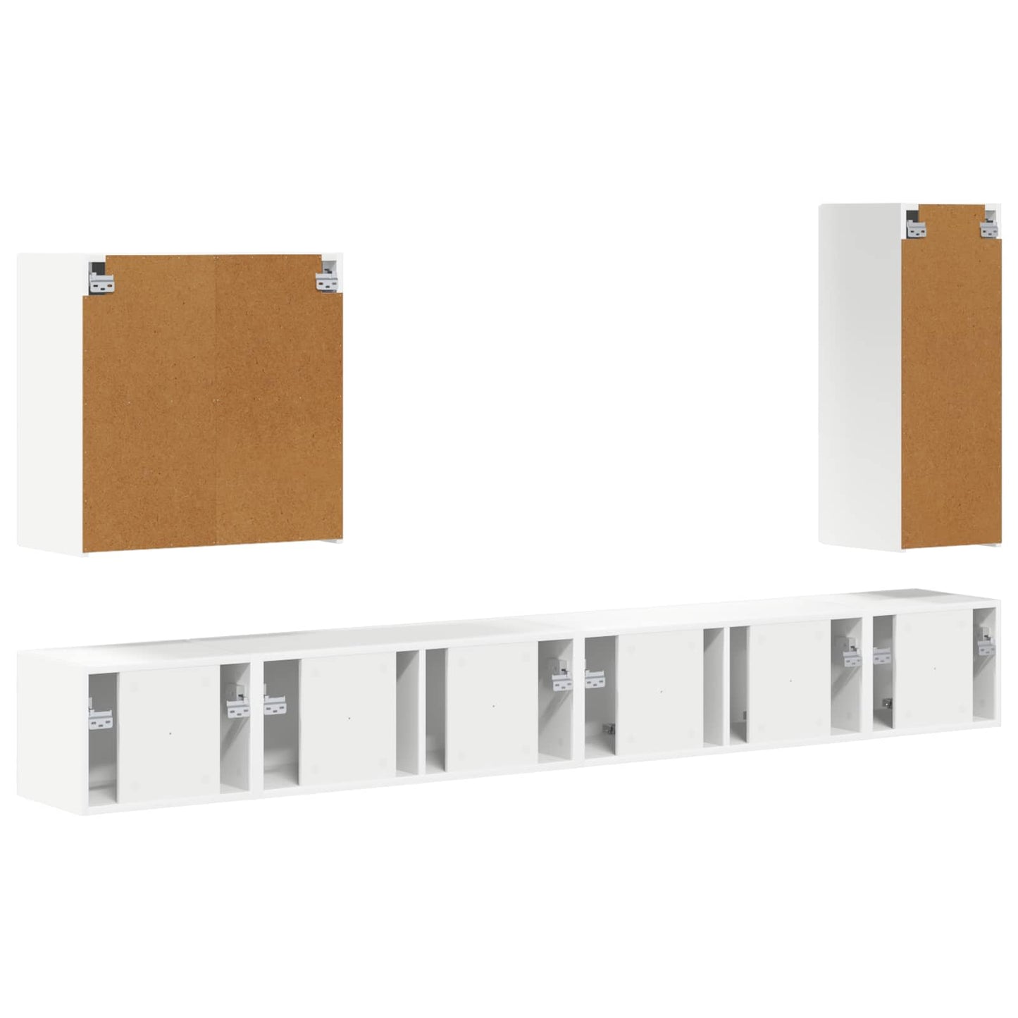 Set di Mobiletto da TV a Parete Montaggio a parete 6 pcs Bianco