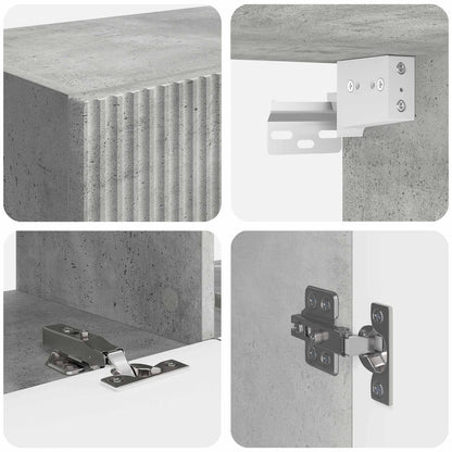 Set di Mobiletto da TV a Parete 6 pcs Grigio cemento