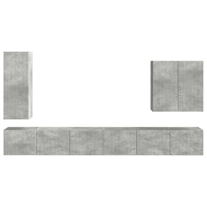 Set di Mobiletto da TV a Parete 6 pcs Grigio cemento