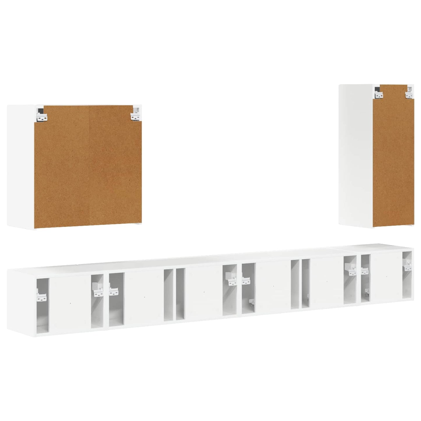 Set di Mobiletto da TV a Parete 6 pcs Bianco Lucido | homemem39