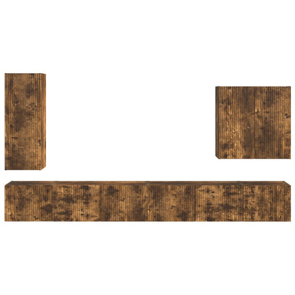 Set di Mobiletto da TV a Parete 6 pcs Rovere fumé