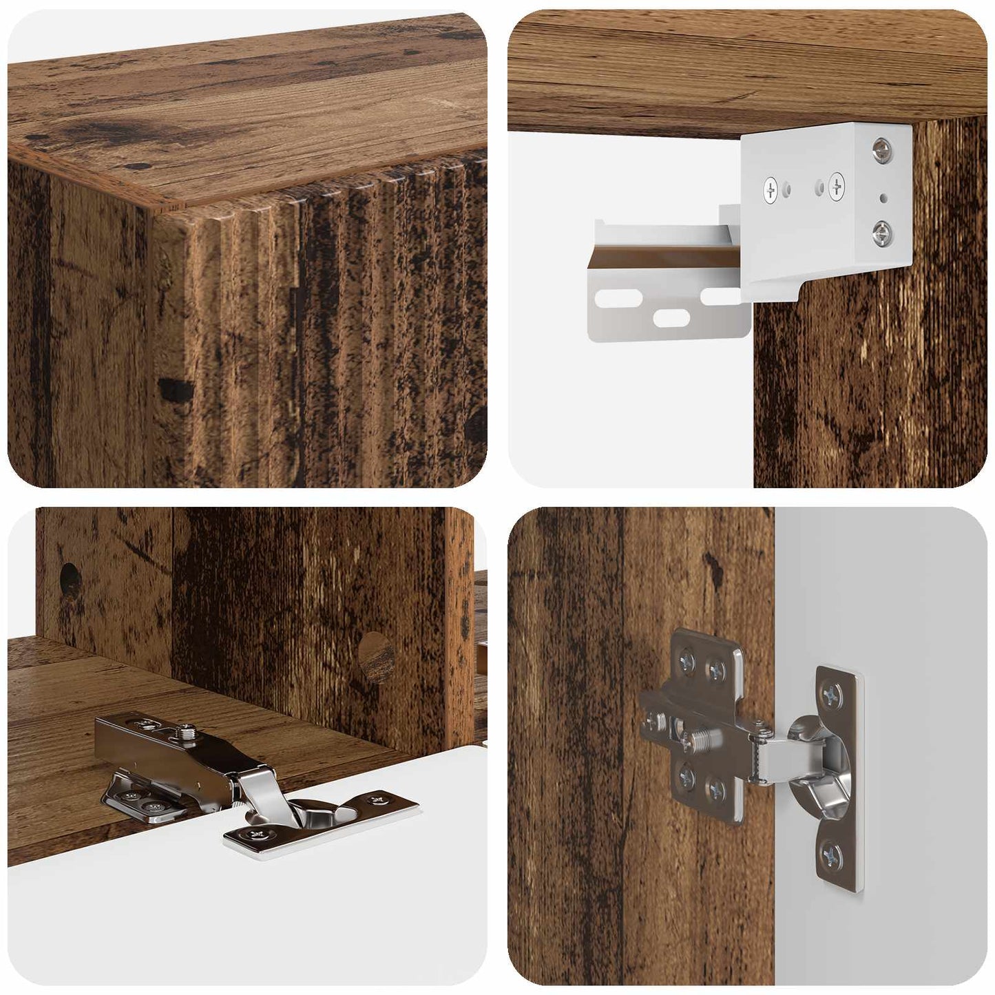 Set di Mobiletto da TV a Parete 6 pcs Legno vecchio