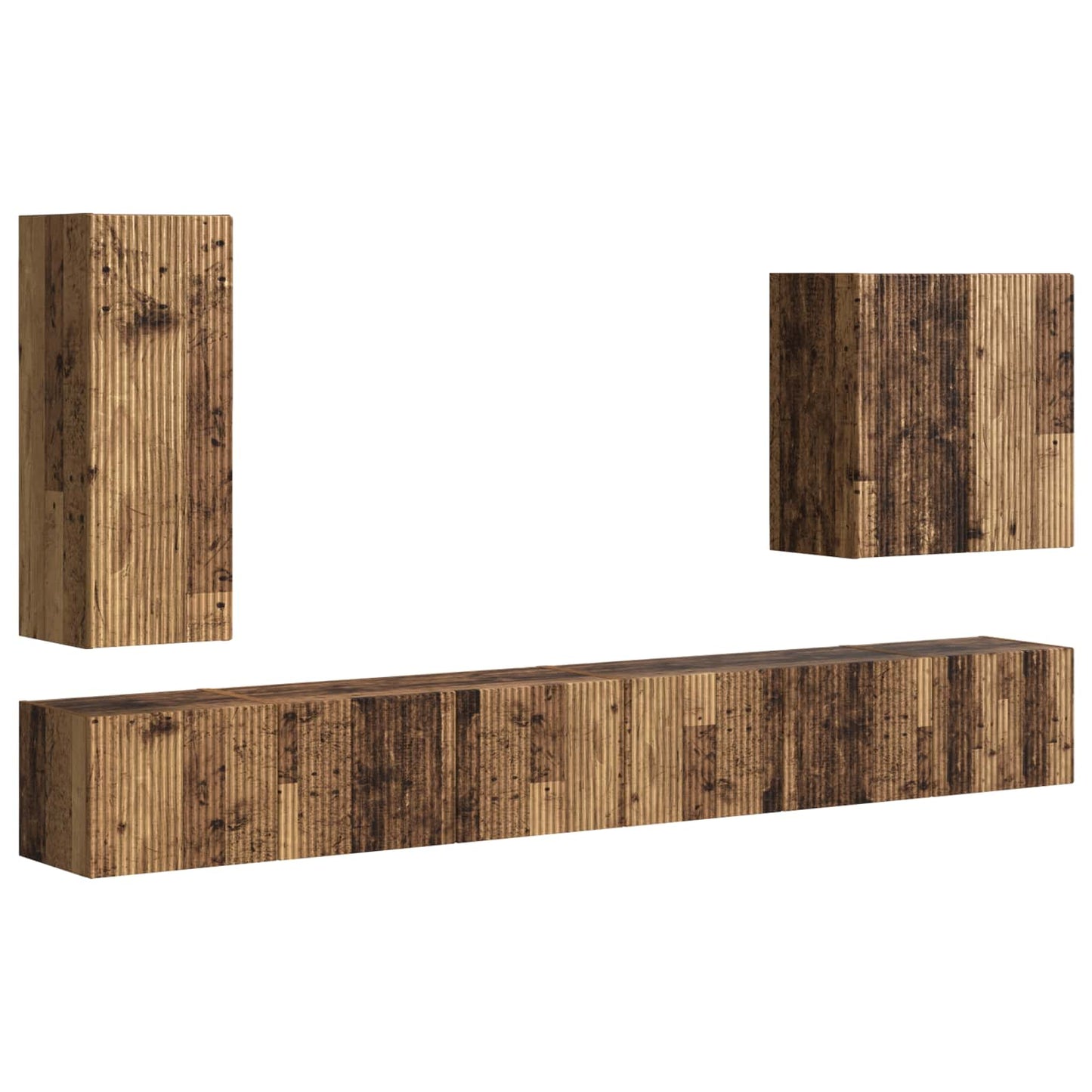 Set di Mobiletto da TV a Parete 6 pcs Legno vecchio