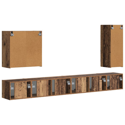 Montaggio a parete 6 pcs Legno vecchio