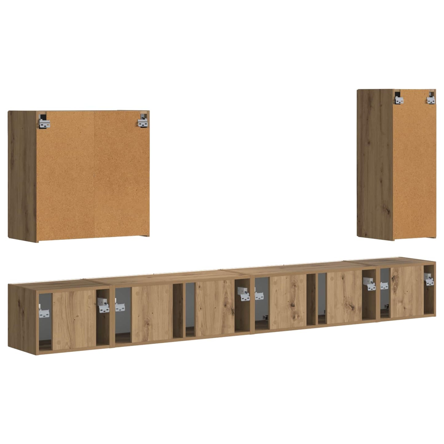 Set di Mobiletto da TV a Parete 6 pcs Rovere artigianale