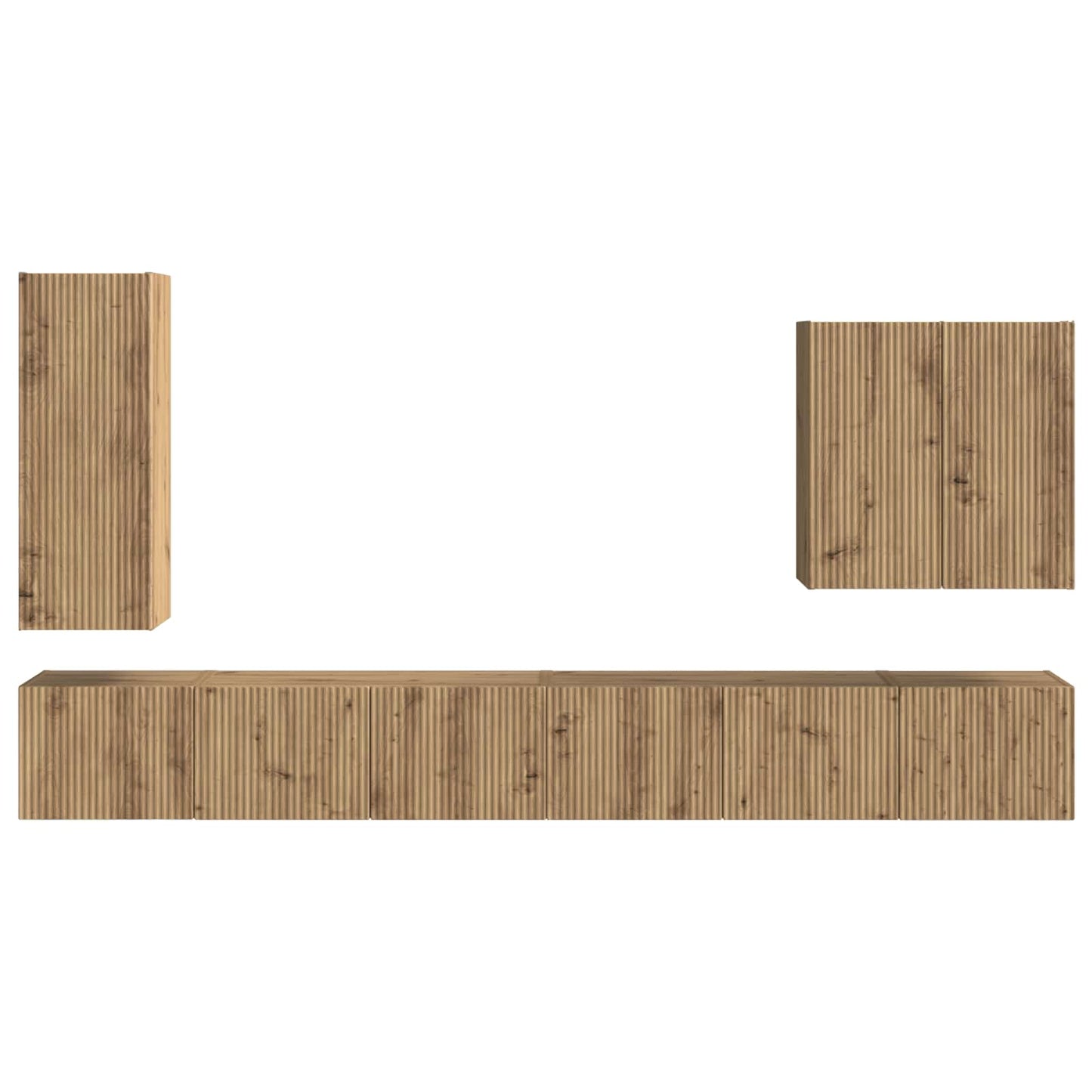 Set di Mobiletto da TV a Parete 6 pcs Rovere artigianale