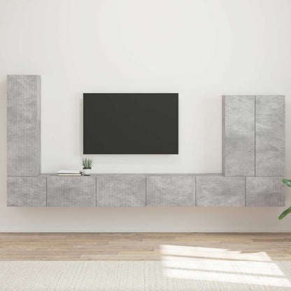 Set di Mobiletto da TV a Parete 6 pcs Grigio cemento