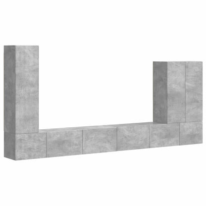Set di Mobiletto da TV a Parete 6 pcs Grigio cemento