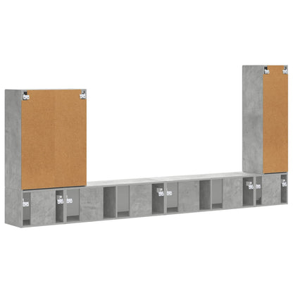 Set di Mobiletto da TV a Parete 6 pcs Grigio cemento