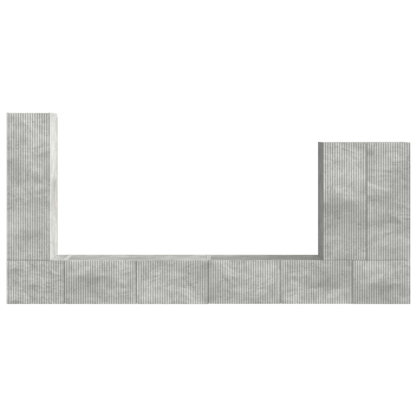 Set di Mobiletto da TV a Parete 6 pcs Grigio cemento