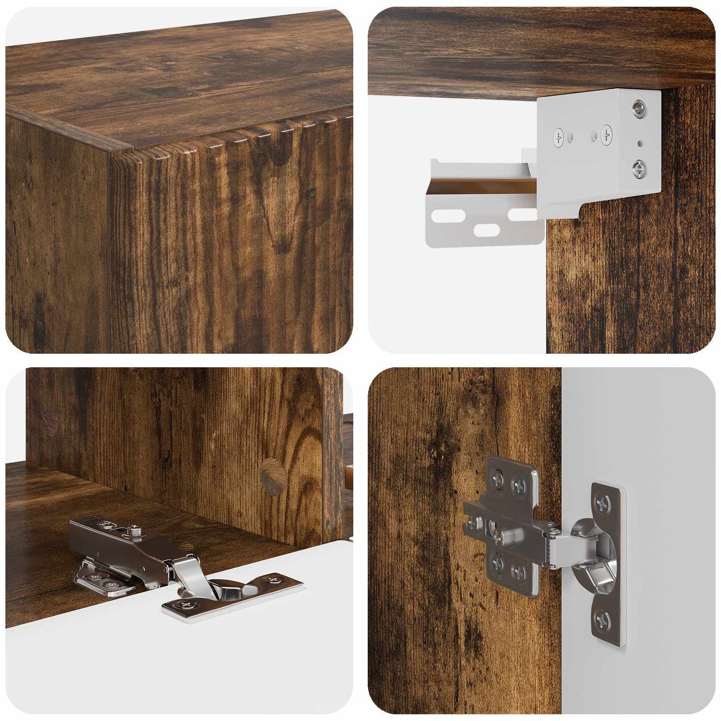 Set di Mobiletto da TV a Parete 6 pcs Rovere fumé