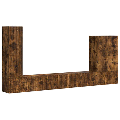 Set di Mobiletto da TV a Parete 6 pcs Rovere fumé