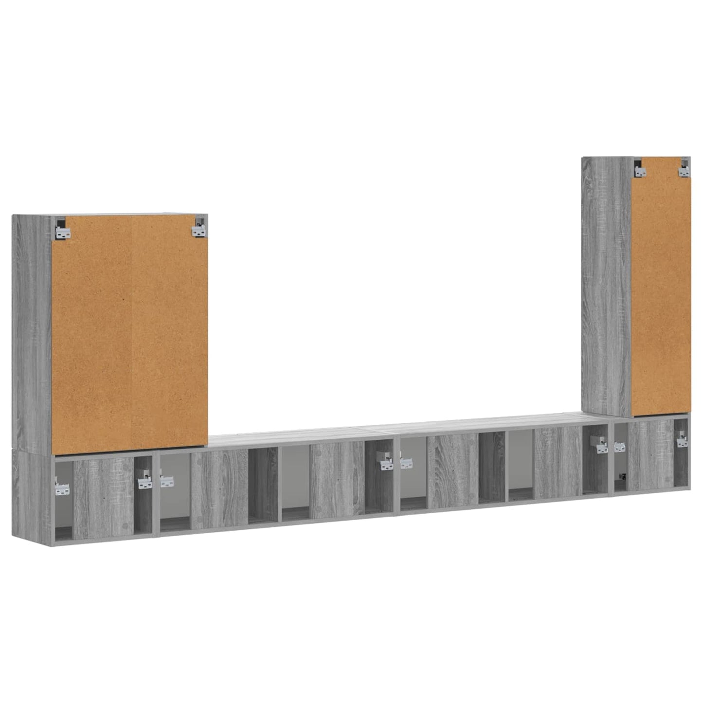 Set di Mobiletto da TV a Parete 6 pcs Grigio Sonoma