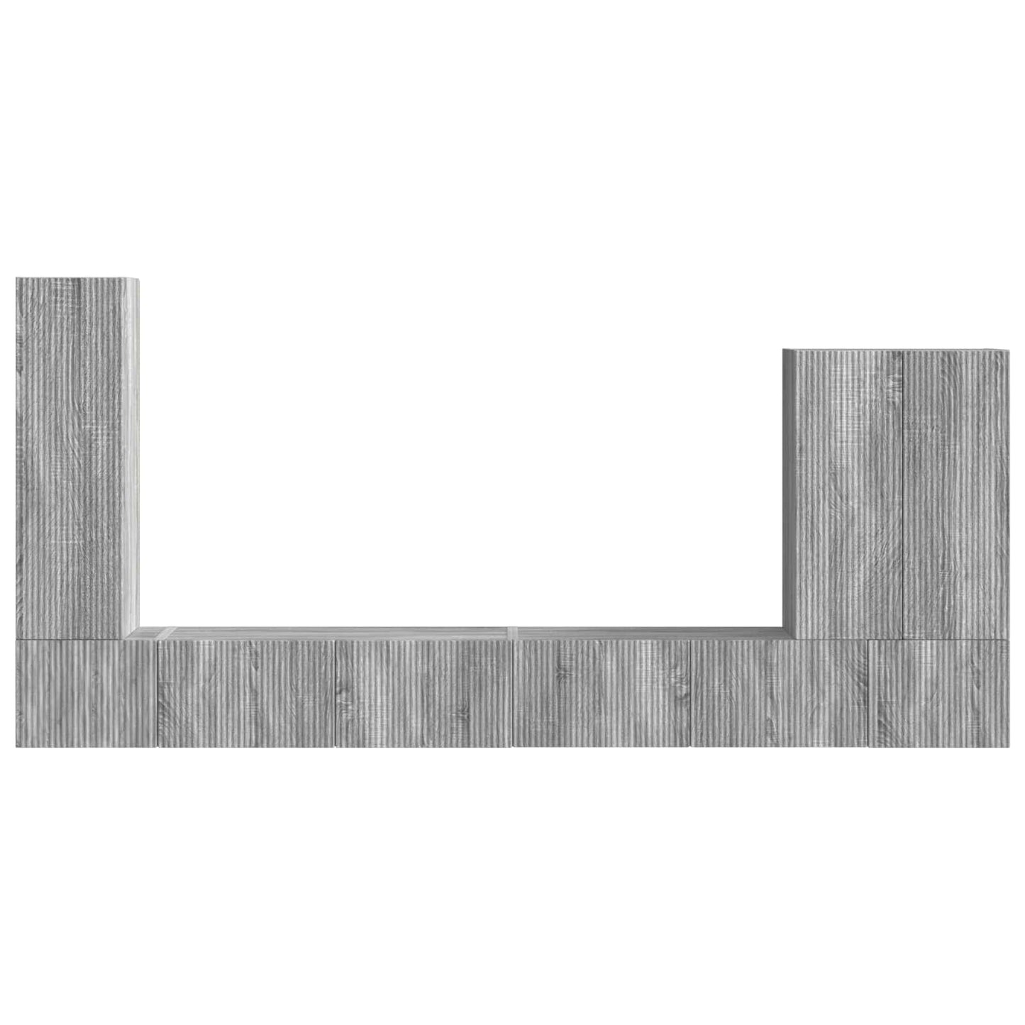 Montaggio a parete 6 pcs Grigio Sonoma