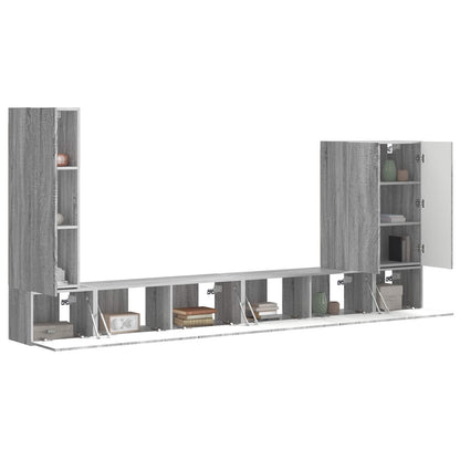 Set di Mobiletto da TV a Parete 6 pcs Grigio Sonoma