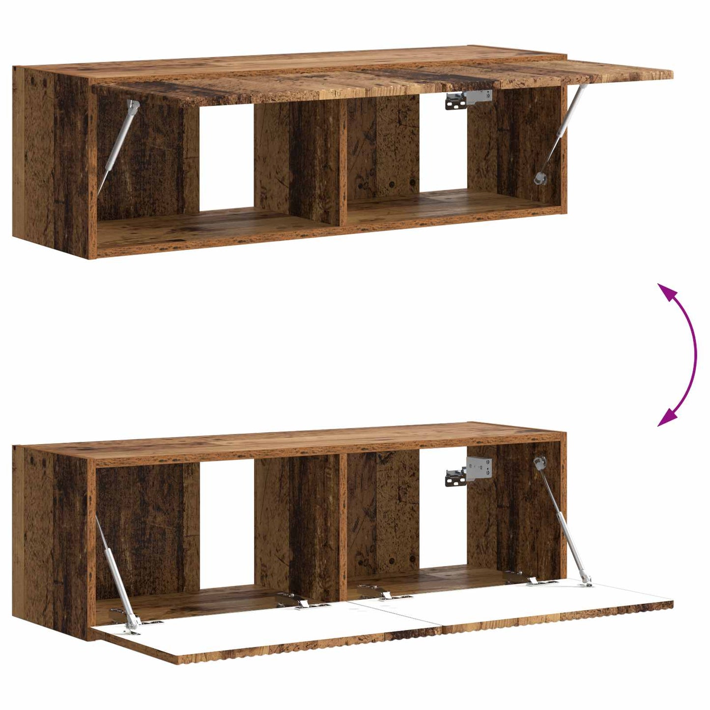 Set di Mobiletto da TV a Parete 6 pcs Legno vecchio