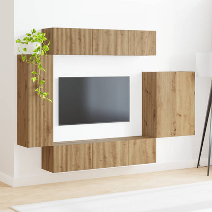 Montaggio a parete 6 pcs Rovere artigianale