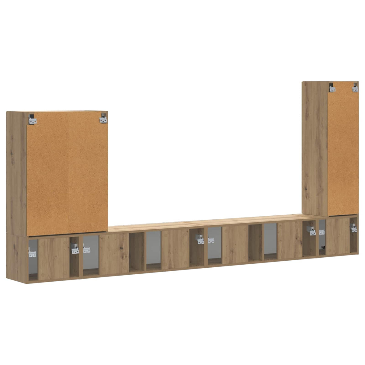 Set di Mobiletto da TV a Parete 6 pz Rovere artigianale | homemem39