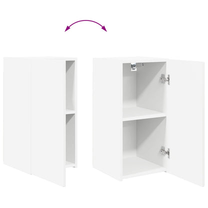 Set mobile TV Montaggio a parete 2 pcs Bianco Legno multistrato