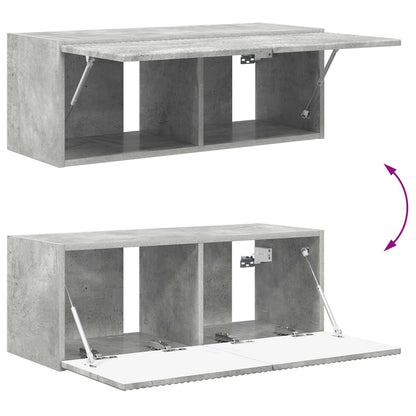 Set mobile TV 2 pcs Grigio cemento Legno multistrato | homemem39