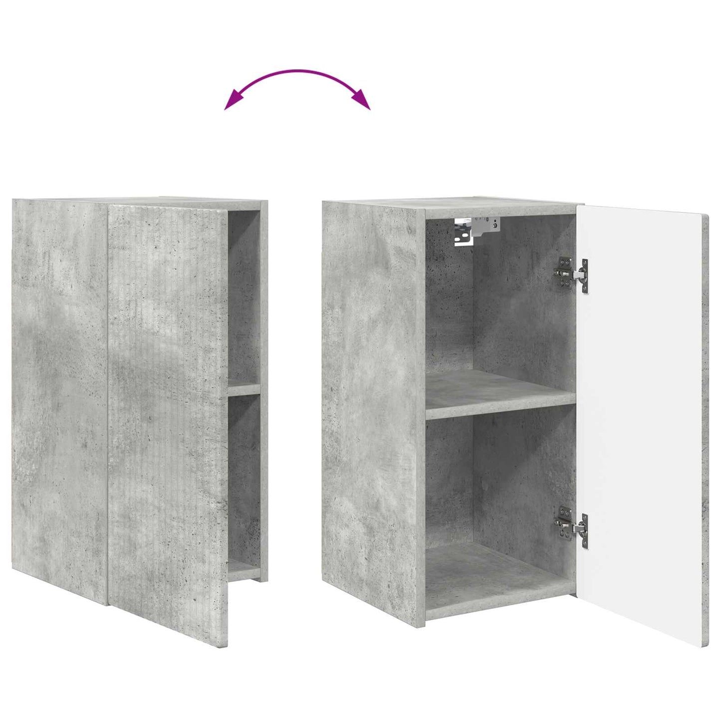 Set mobile TV 2 pcs Grigio cemento Legno multistrato