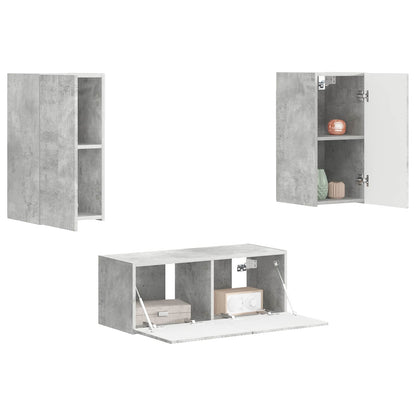 Set mobile TV 2 pcs Grigio cemento Legno multistrato