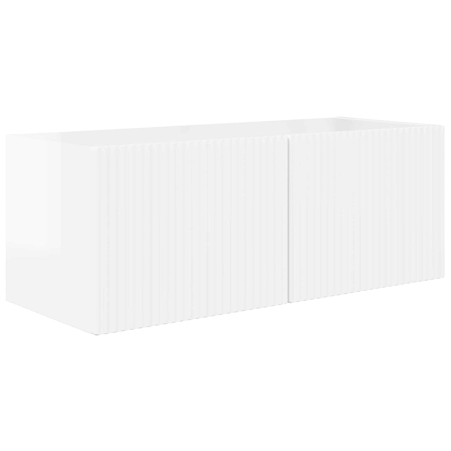 Set mobile TV 2 pcs Bianco Lucido Legno multistrato