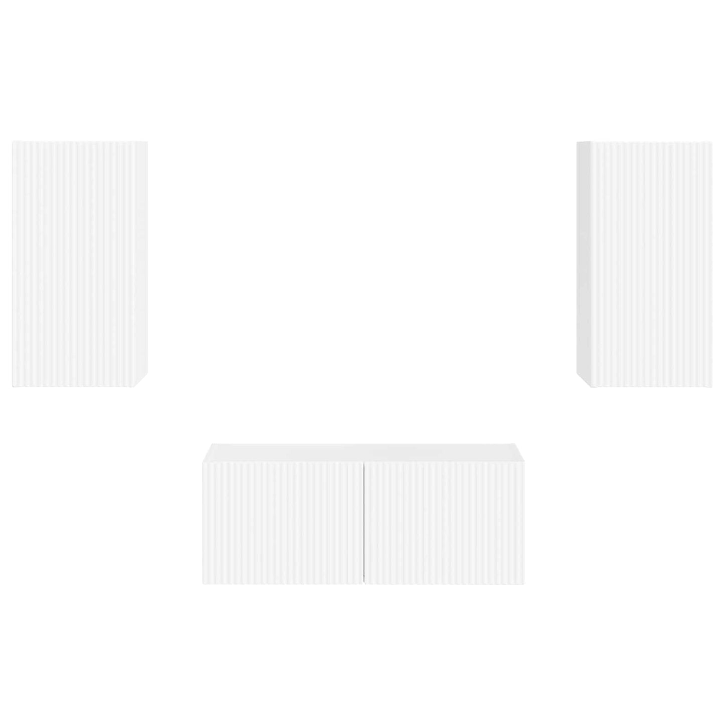 Set mobile TV 2 pcs Bianco Lucido Legno multistrato