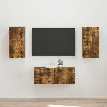 Set mobile TV 2 pcs Rovere fumé Legno multistrato