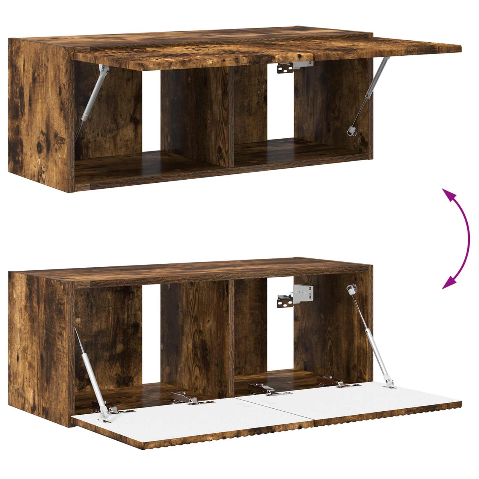 Set mobile TV 2 pcs Rovere fumé Legno multistrato | homemem39