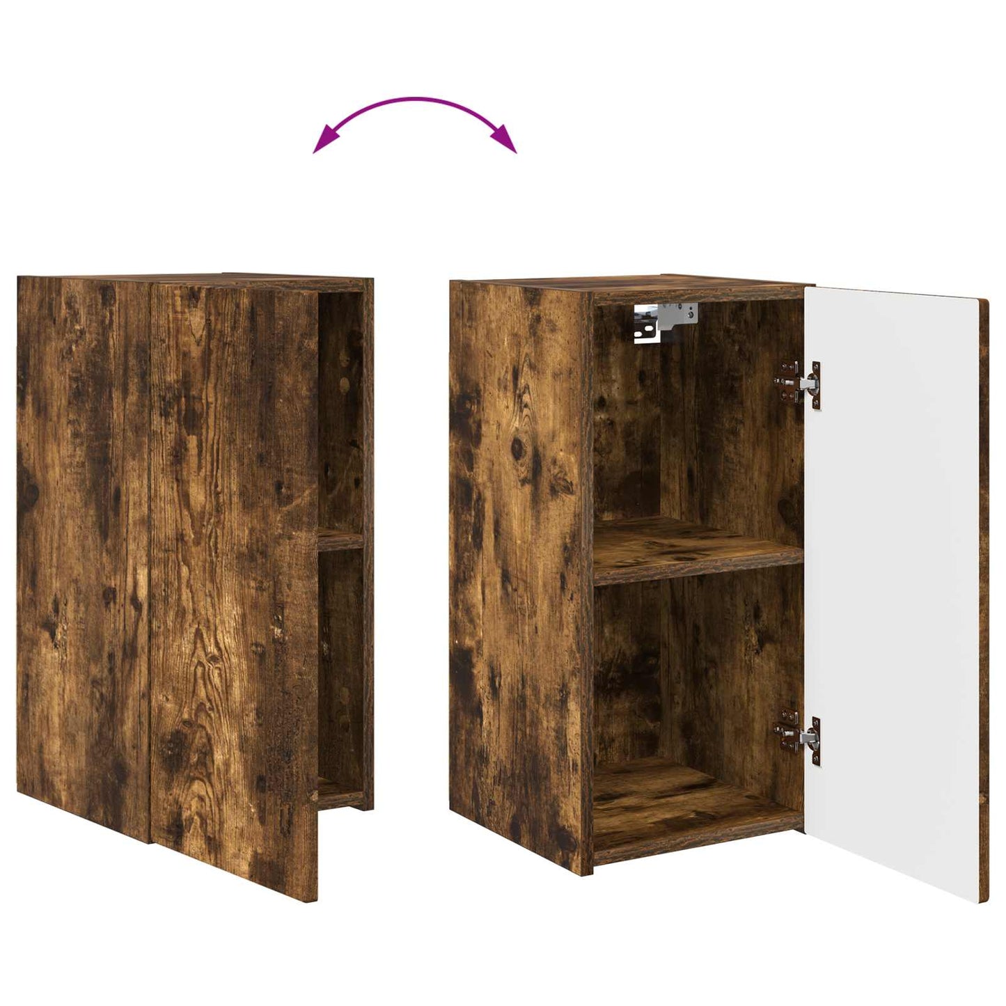 Set mobile TV 2 pcs Rovere fumé Legno multistrato
