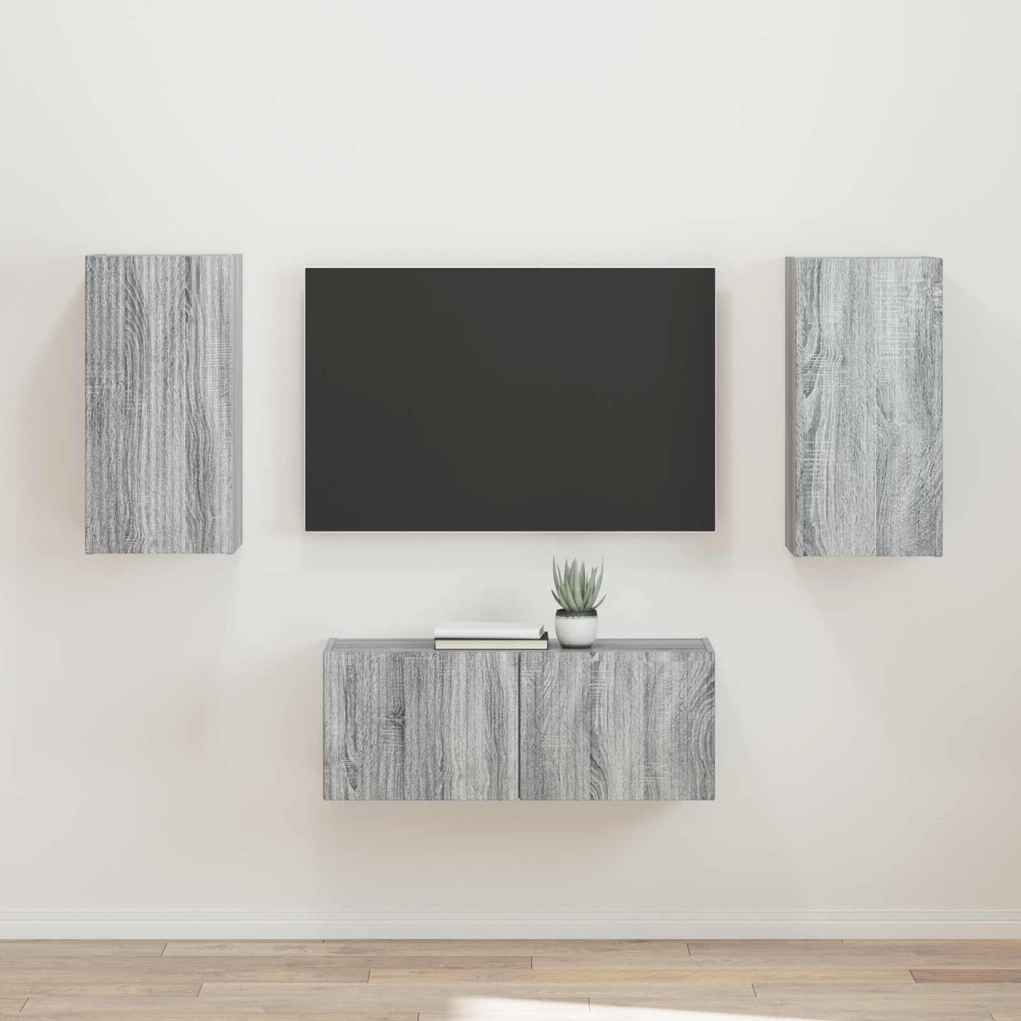 Set mobile TV 2 pcs Grigio Sonoma Legno multistrato