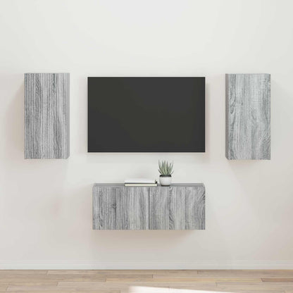 Set mobile TV 2 pcs Grigio Sonoma Legno multistrato