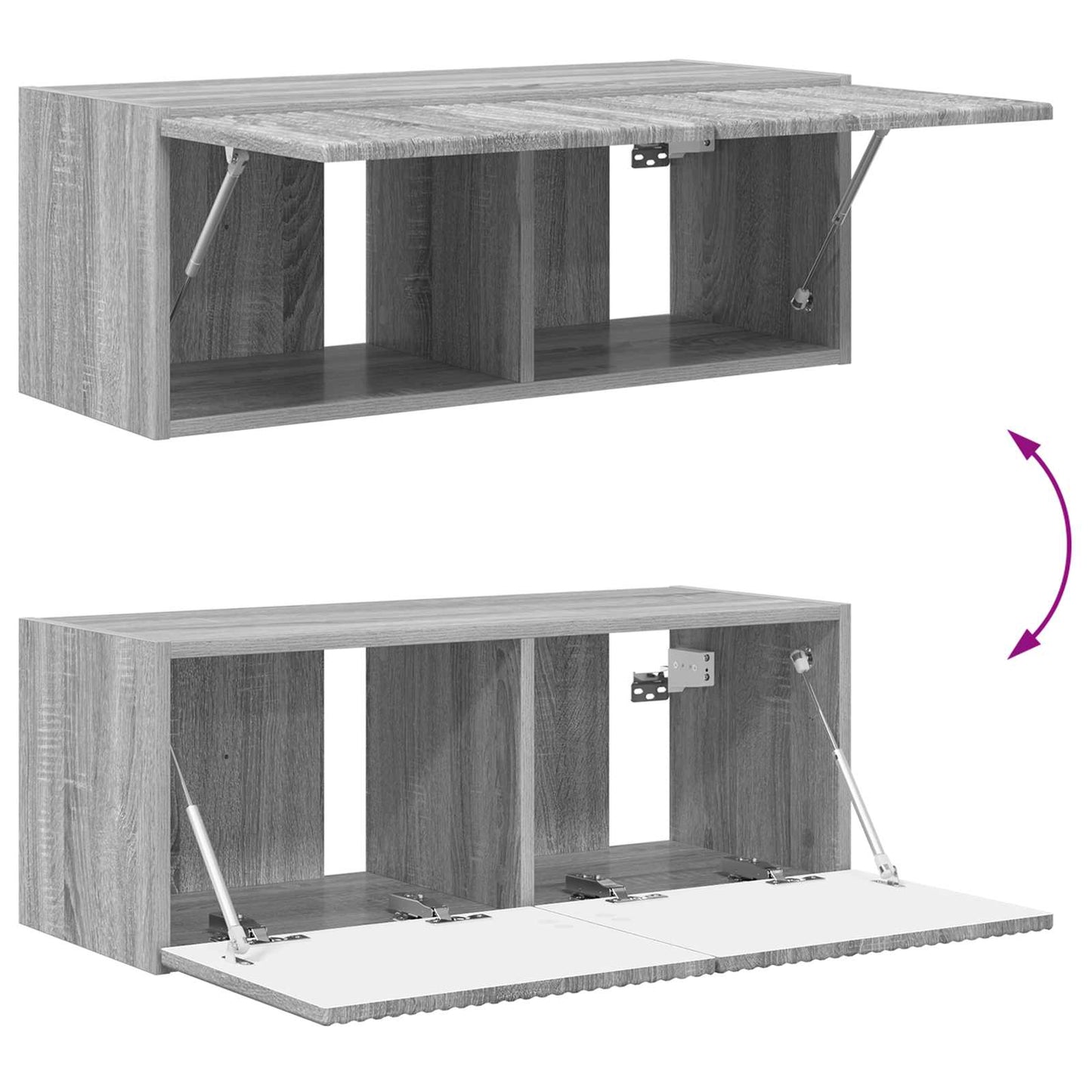 Set mobile TV 2 pcs Grigio Sonoma Legno multistrato | homemem39