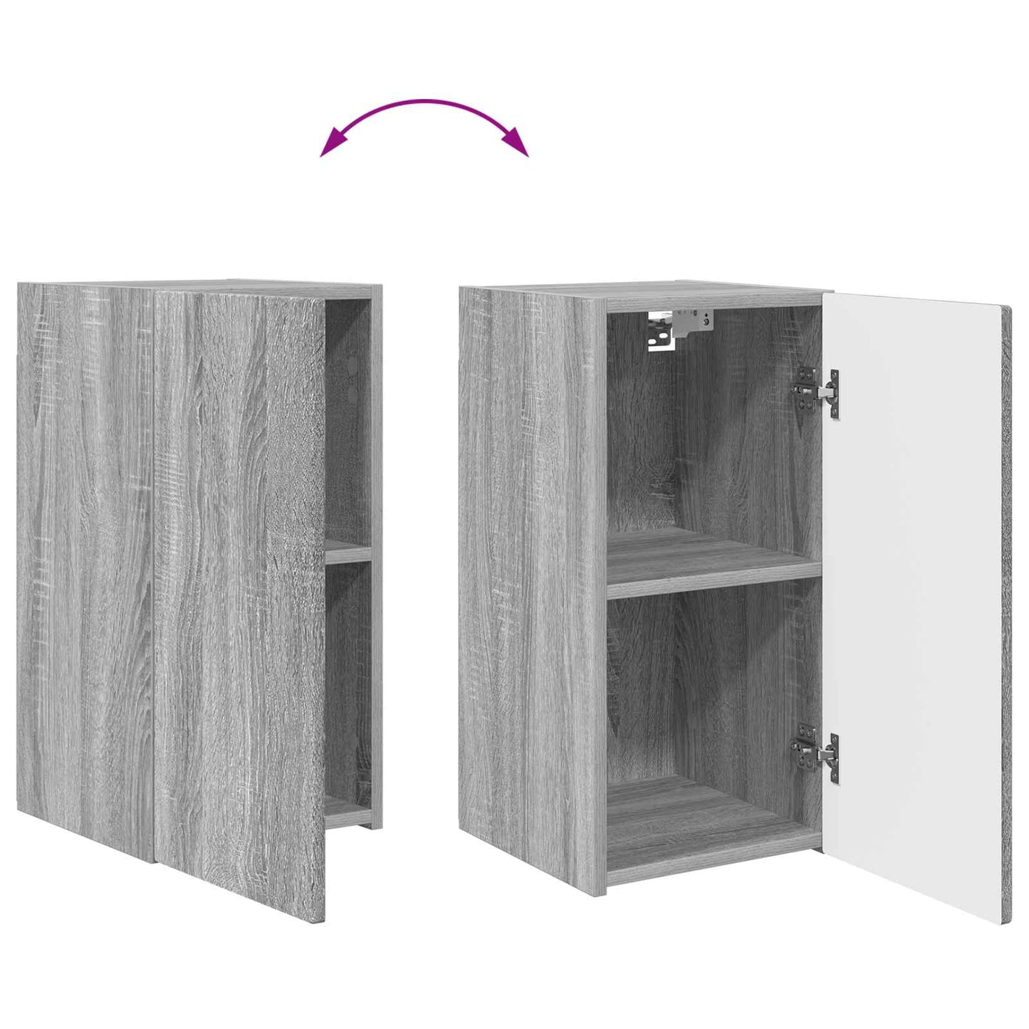 Set mobile TV 2 pcs Grigio Sonoma Legno multistrato