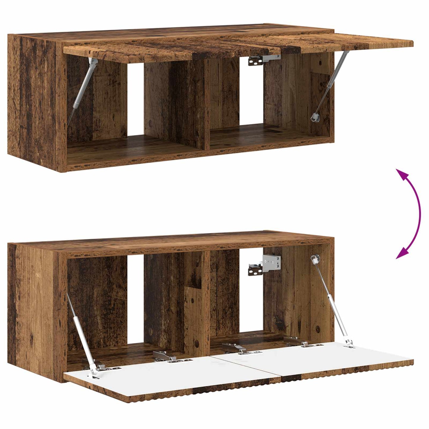 Set mobile TV 2 pcs Legno vecchio Legno multistrato