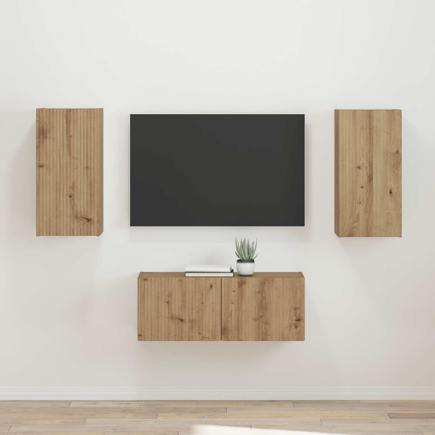 Set mobile TV 2 pcs Rovere artigianale Legno multistrato
