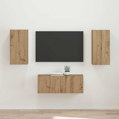 Set mobile TV 2 pcs Rovere artigianale Legno multistrato