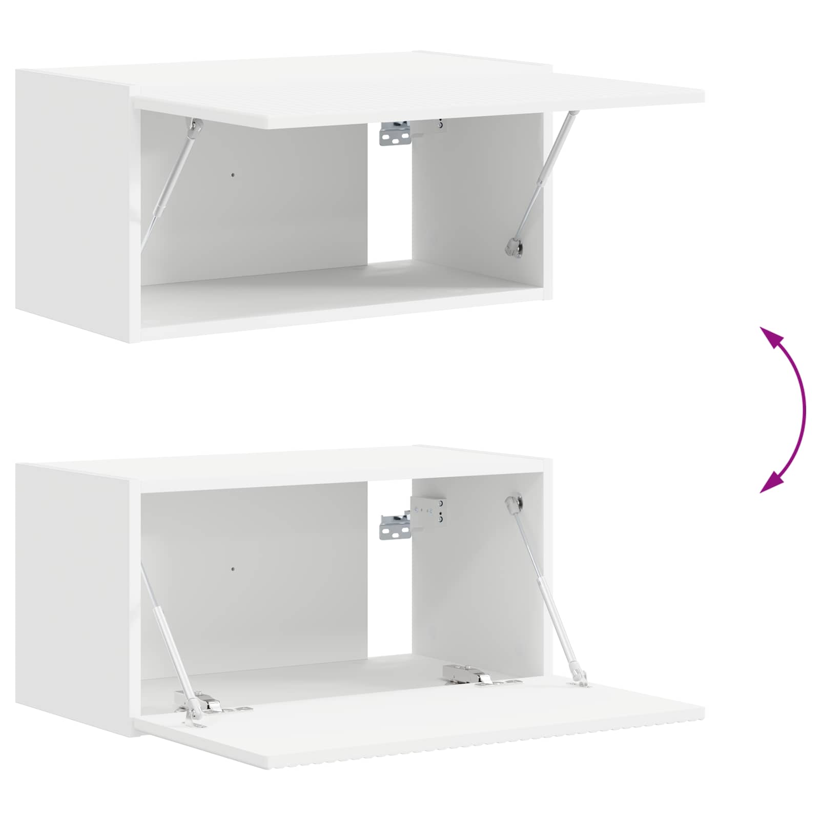 Set mobile TV Montaggio a parete 2 pcs Bianco Legno multistrato | homemem39