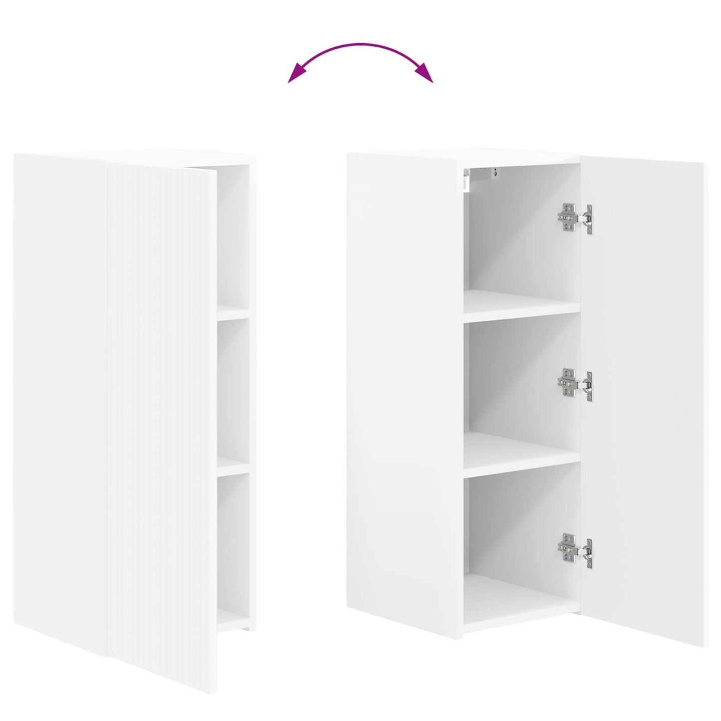 Set mobile TV Montaggio a parete 2 pcs Bianco Legno multistrato