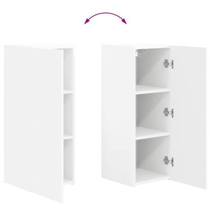 Set mobile TV Montaggio a parete 2 pcs Bianco Legno multistrato