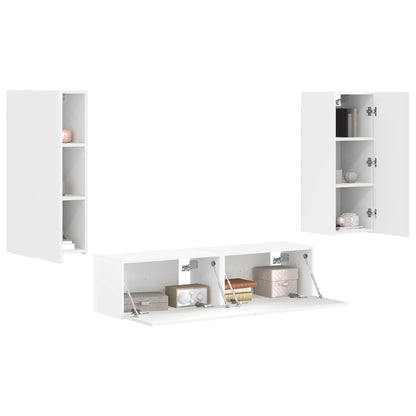 Set mobile TV 2 pcs Bianco Legno ingegnerizzato