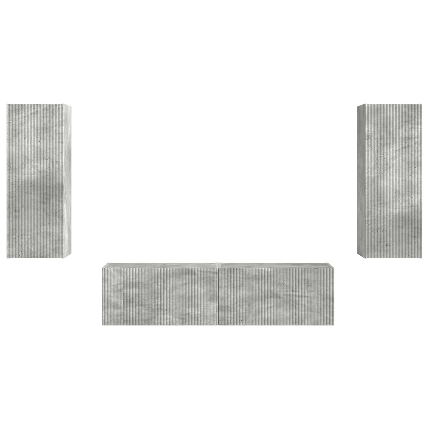 Set mobile TV 2 pcs Grigio cemento Legno multistrato