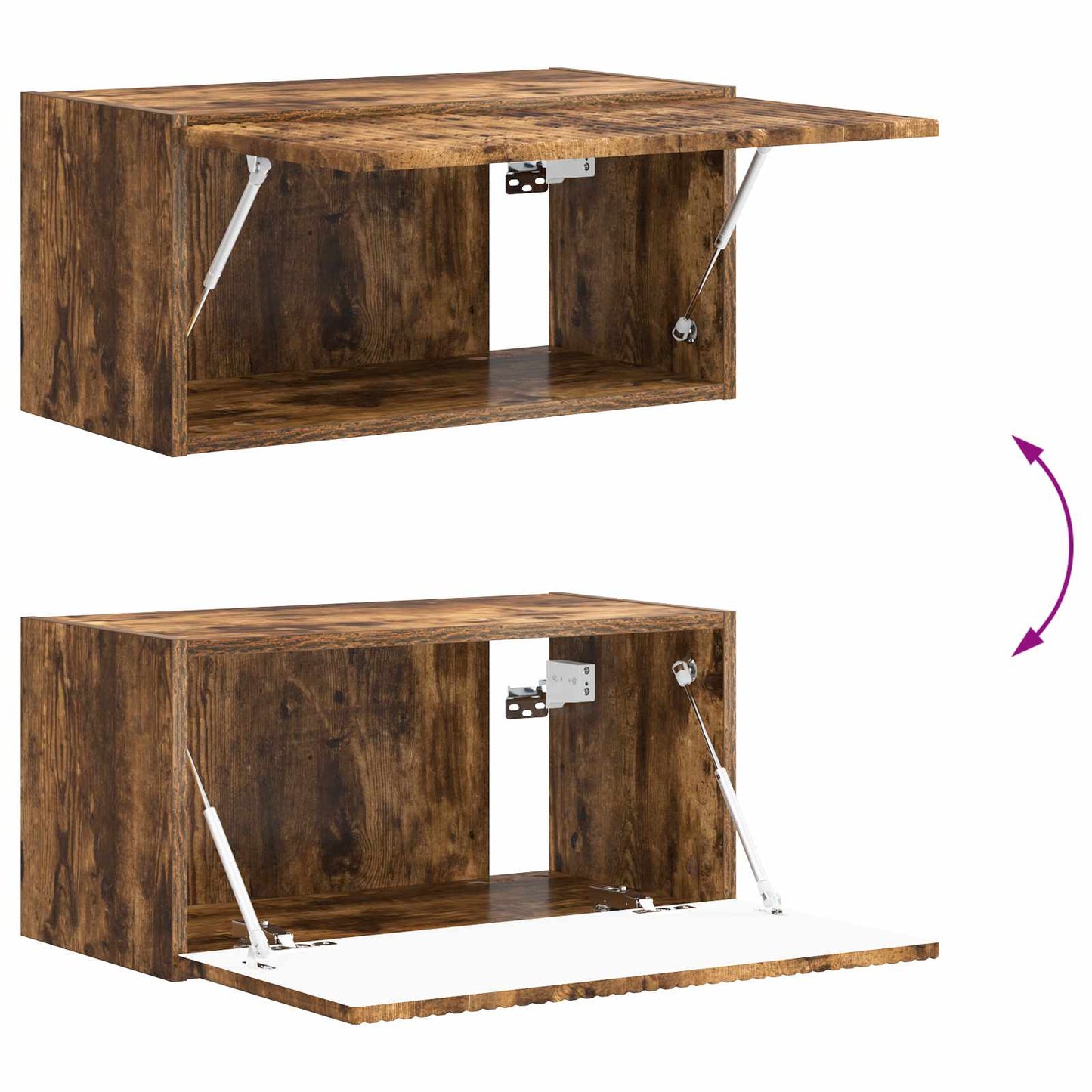 Set mobile TV 2 pcs Rovere fumé Legno multistrato