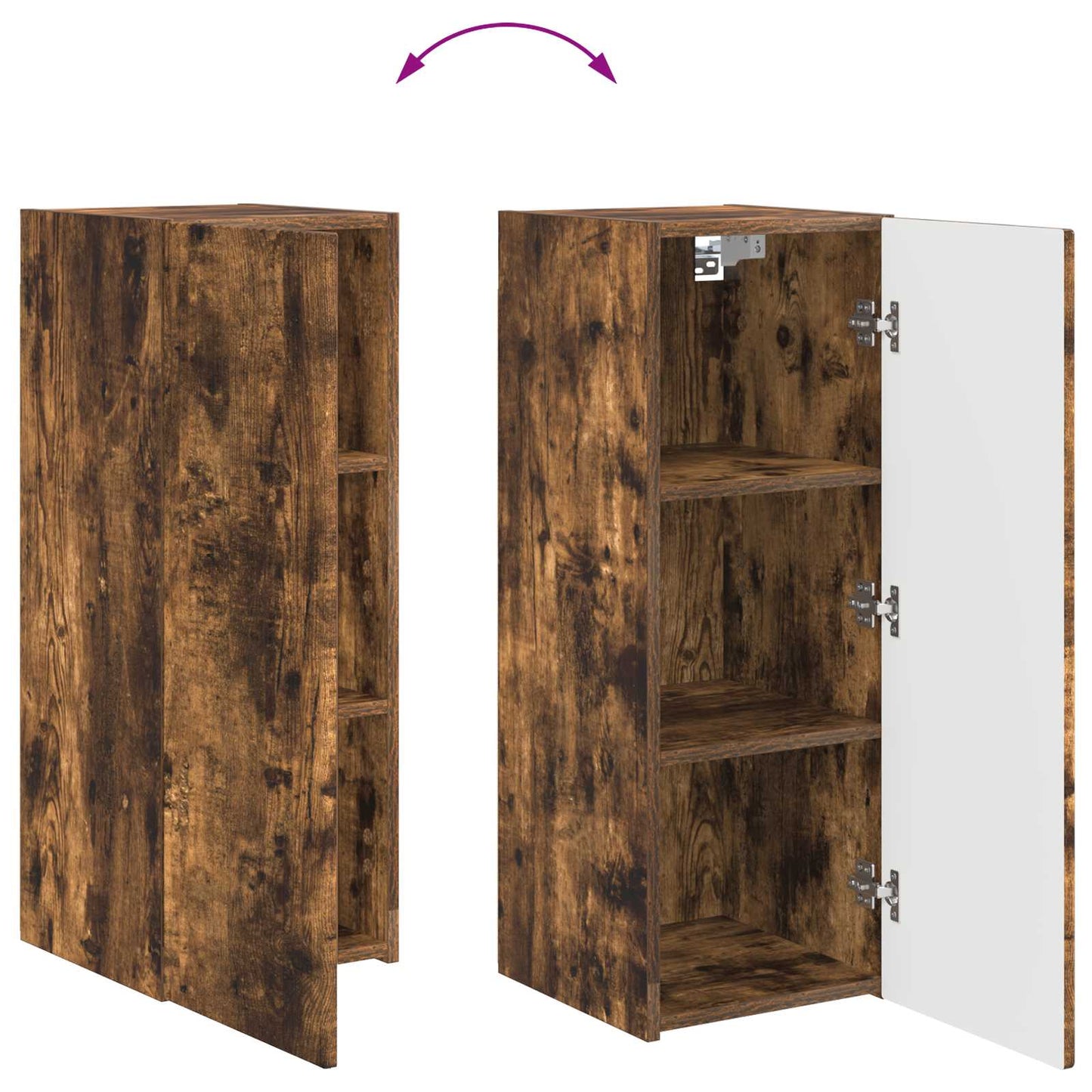 Set mobile TV 2 pcs Rovere fumé Legno multistrato